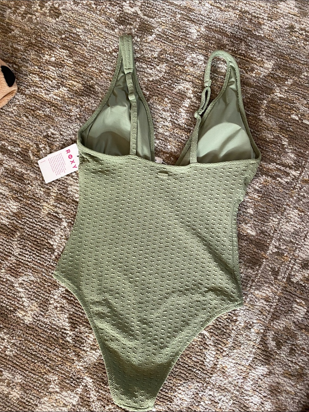 Roxy Women’s Olive Green Textured One-Piece Swimsuit - Picture 5 of 5